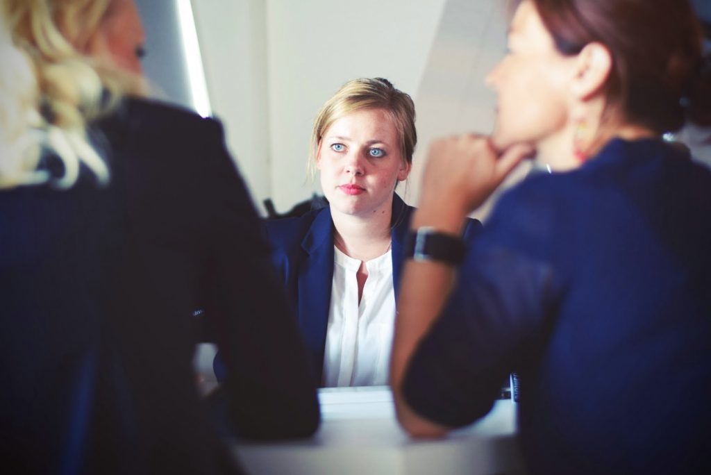 photo of a girl in a college interviews