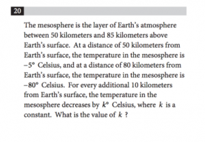 Example of a word problem on the SAT