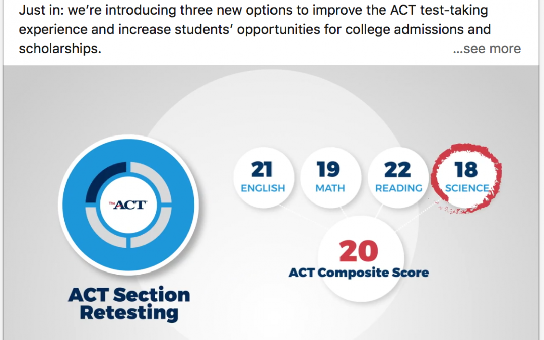 ACT Will Allow Students to Retake Specific Test Sections